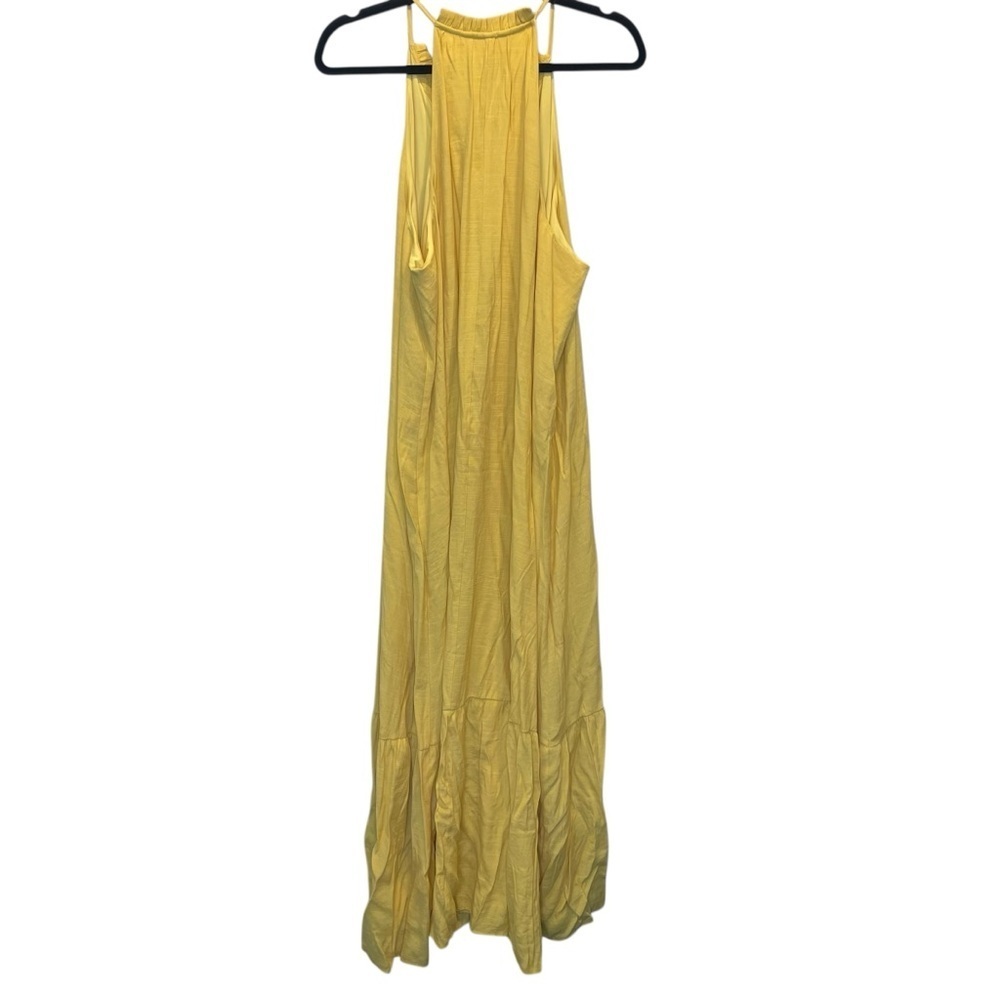 Nine West Tiered Peasant Maxi Dress Sierra Olive Yellow XXL NWOT - Picture 7 of 8